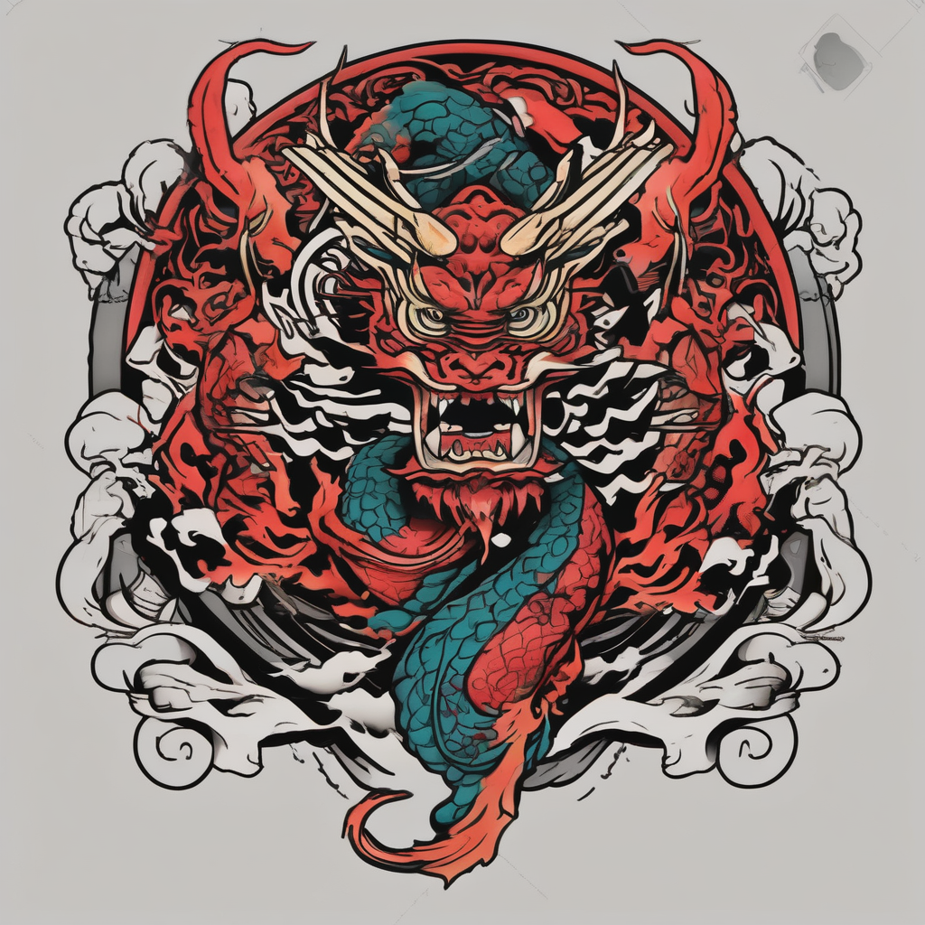 Matching tattoos for brothers man glitter tattoo, design de tatouage Japonais généré par IA